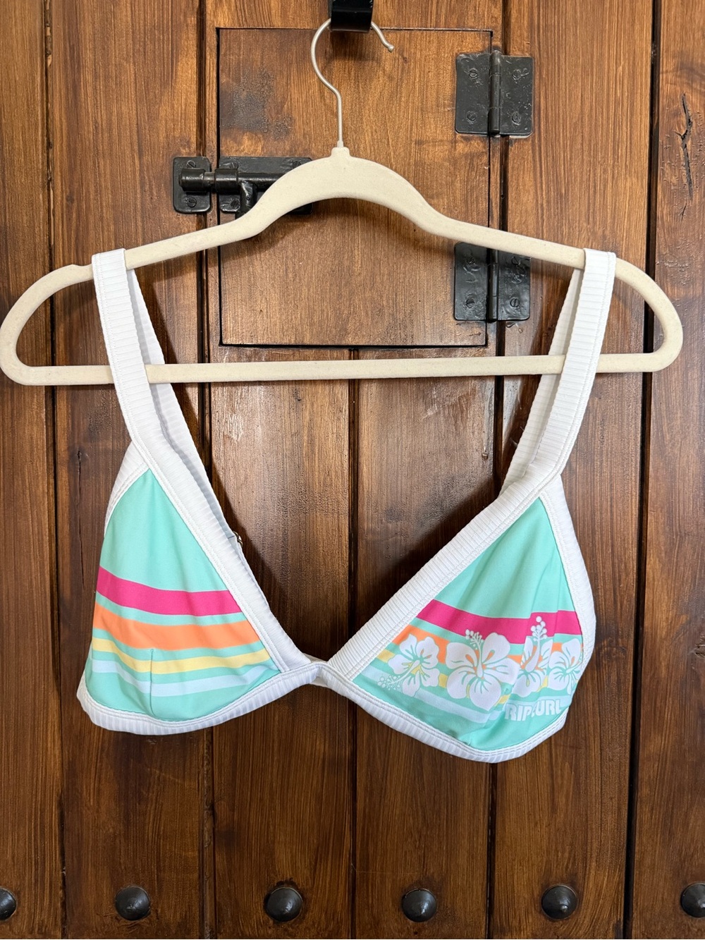 Rip Curl Mint Floral Stripe Triangle Bikini Top